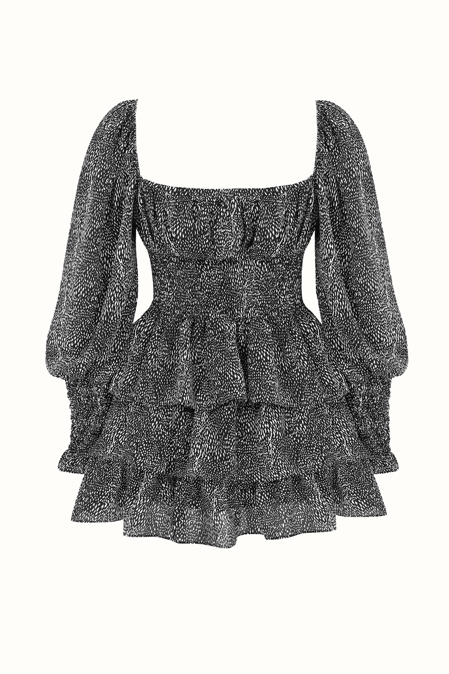 Berry Elbise / Siyah Beyaz Desenli - NAIA ISTANBUL Shop Online